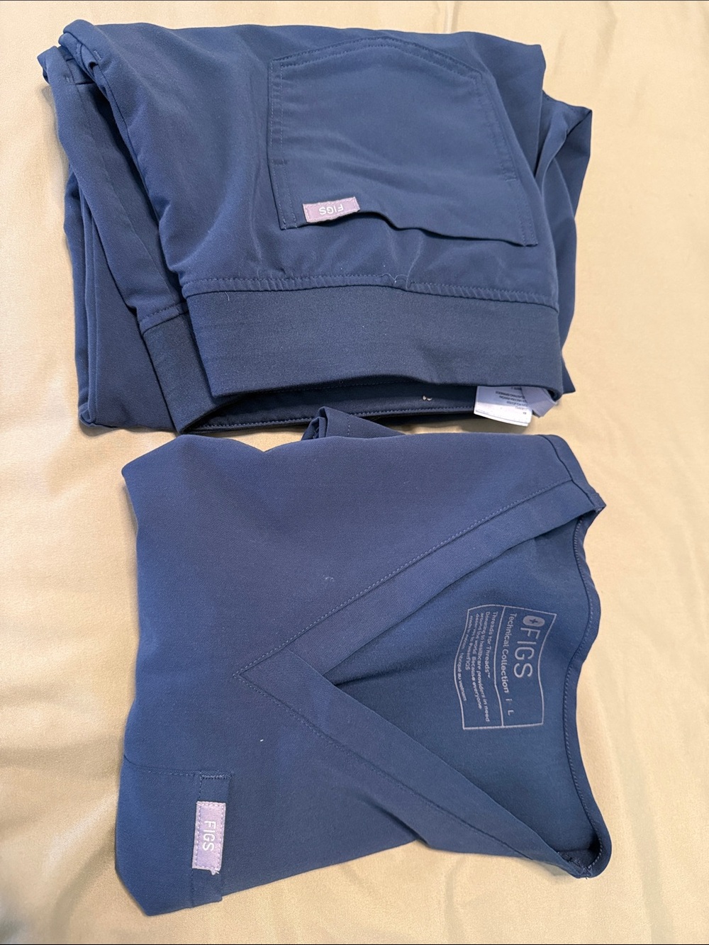 Figs Navy Scrub Top and Pants Set